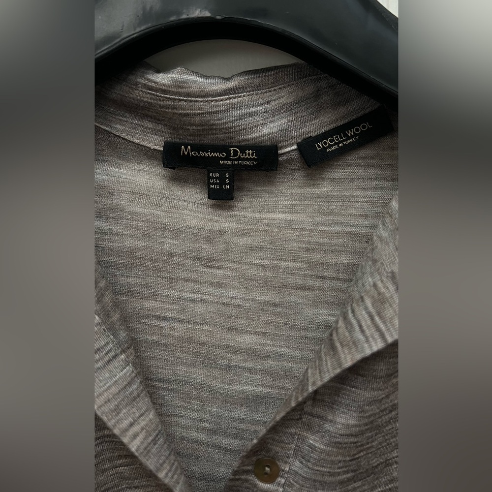 Massimo Dutti Light Brown Lyocell Wool Top